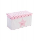 Banc pliant rangement - 60 x 30 x 35 cm - rose