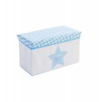 Banc pliant rangement - 60 x 30 x 35 cm - bleu
