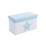 Banc pliant rangement - 60 x 30 x 35 cm - bleu