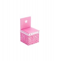Fauteuil pliant et coffre de rangement - 25 x 25 x 41 cm - rose