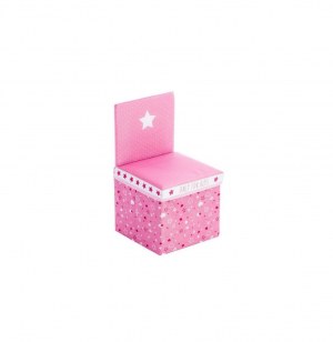 Fauteuil pliant et coffre de rangement - 25 x 25 x 41 cm - rose