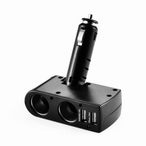 CHARGEUR ALLUME CIGARE PUISSANT HYBRIDE 12V X2 + USB X2
