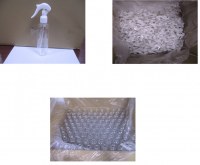 Flacon PET type boston 250ml avec gâchette spray blanche