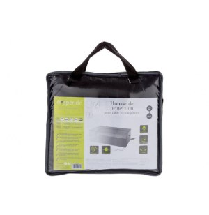 Housse de table rectangulaire m - 225 x 125 x 80 cm - polyester - gris