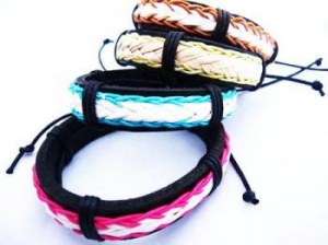 LOT DE 20 BRACELETS HOMME CUIR