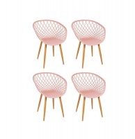 Chaise zina - lot de 4 - rose