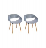 Chaise gena - lot de 2 - gris