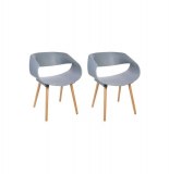 Chaise gena - lot de 2 - gris