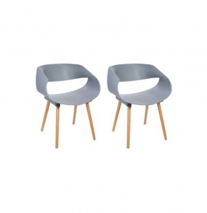 Chaise gena - lot de 2 - gris
