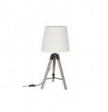 Lampe bois runo - trépied - h 58 cm - lin