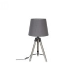 Lampe bois runo - trépied - h 58 cm - gris