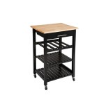 Desserte "claude" - l 58 cm x p 48 cm x h 87,5 cm - mdf et pvc - noir