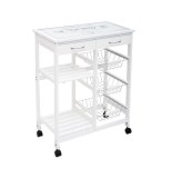 Desserte fonctionnelle gustaf - l 67 cm x p 35 cm x h 81 cm - verre -