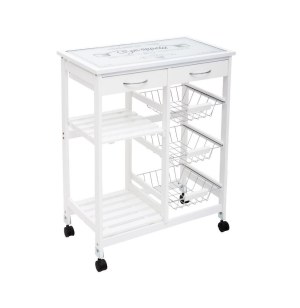 Desserte fonctionnelle gustaf - l 67 cm x p 35 cm x h 81 cm - verre -