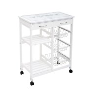 Desserte fonctionnelle gustaf - l 67 cm x p 35 cm x h 81 cm - verre -