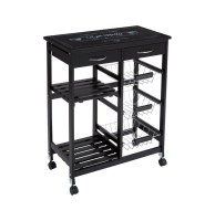 Desserte fonctionnelle gustaf - l 67 cm x p 35 cm x h 81 cm - verre -