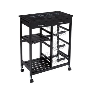 Desserte fonctionnelle gustaf - l 67 cm x p 35 cm x h 81 cm - verre -