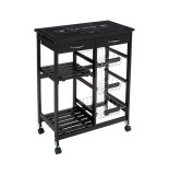 Desserte fonctionnelle gustaf - l 67 cm x p 35 cm x h 81 cm - verre -