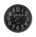 Pendule gravée "union hôtel" - d78 cm - mdf et fer - noir