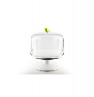 Plateau à gateau avec couvercle - vert - qualy