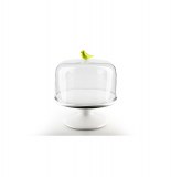 Plateau à gateau avec couvercle - vert - qualy