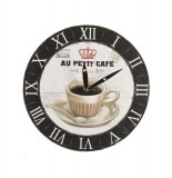 Pendule imprimée "au petit café" - d 28,8 cm