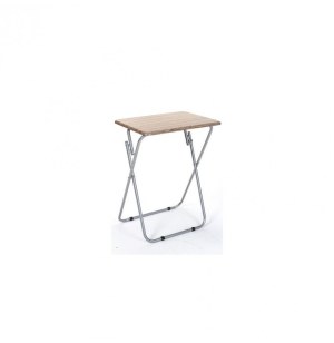 Table d'appoint effet bois - l 48 cm x p 38 cm x h 66 cm - gris