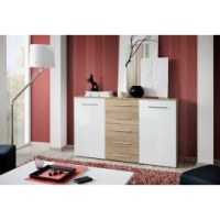 Commode - chêne et blanc