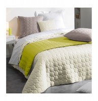 Couvre lit matelassé rond uni "candy" 2 personnes - 220 x 240 cm - po