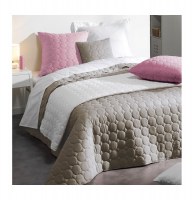 Couvre lit matelassé rond uni "candy" 2 personnes - 220 x 240 cm - po