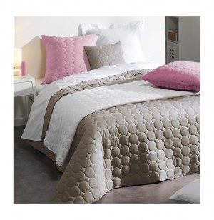 Couvre lit matelassé rond uni "candy" 2 personnes - 220 x 240 cm - po