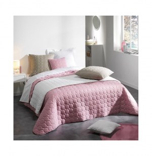 Couvre lit matelassé rond uni "candy" 2 personnes - 220 x 240 cm - po