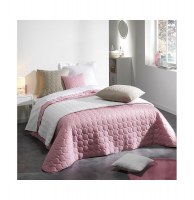 Couvre lit matelassé rond uni "candy" 2 personnes - 220 x 240 cm - po