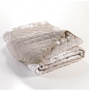 Couvre lit matelassé "prairie" 2 personnes - 220 x 240 cm - polyester