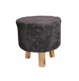 Tabouret "sherpa everest" - 32 x 36 cm - acrylique et polyester - anth