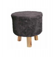 Tabouret "sherpa everest" - 32 x 36 cm - acrylique et polyester - anth