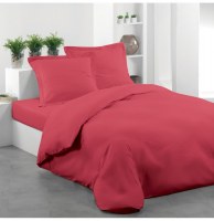 Housse de couette uni "lina" 2 personnes - 240 x 220 cm - coton - gren