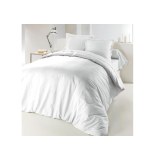 Housse de couette uni "lina" 2 personnes - 240 x 220 cm - coton - blan