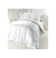 Housse de couette uni "lina" 2 personnes - 240 x 220 cm - coton - blan