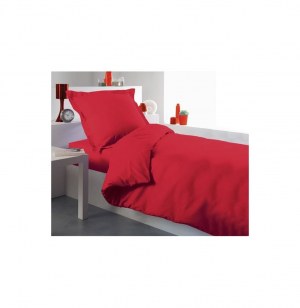 Housse de couette "lina" 1 personne - 140 x 200 cm - coton - coquelico