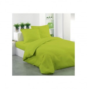 Housse de couette "lina" 2 personnes - 240 x 220 cm - coton - pistache