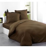 Housse de couette "lina" 2 personnes - 240 x 220 cm - coton - cacao