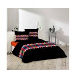 Parure de lit 2 personnes "indianer" - 240 x 220 cm - coton - noir