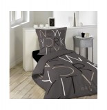 Parure de lit 1 personne "new york" - 140 x 200 cm - coton - marron