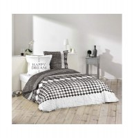 Parure de lit 2 personnes "happy dream" - 240 x 220 cm - coton - blanc