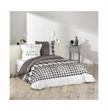 Parure de lit 2 personnes "happy dream" - 240 x 220 cm - coton - blanc