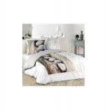 Parure de lit 2 personnes "minéral" - 240 x 220 cm - coton - blanc et