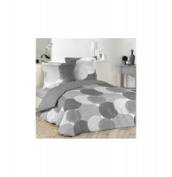 Parure de lit 2 personnes "osmose" - 240 x 220 cm - coton - gris