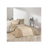 Parure de lit 2 personnes "alessio" - 240 x 220 cm - coton - beige