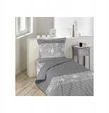 Parure de lit 1 personne "florilege" - 140 x 200 cm - coton - gris